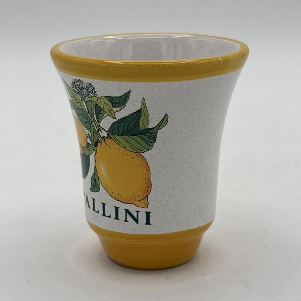 Pallini Limoncello Shot Glass Deruta Italy Pottery Barware Lemon